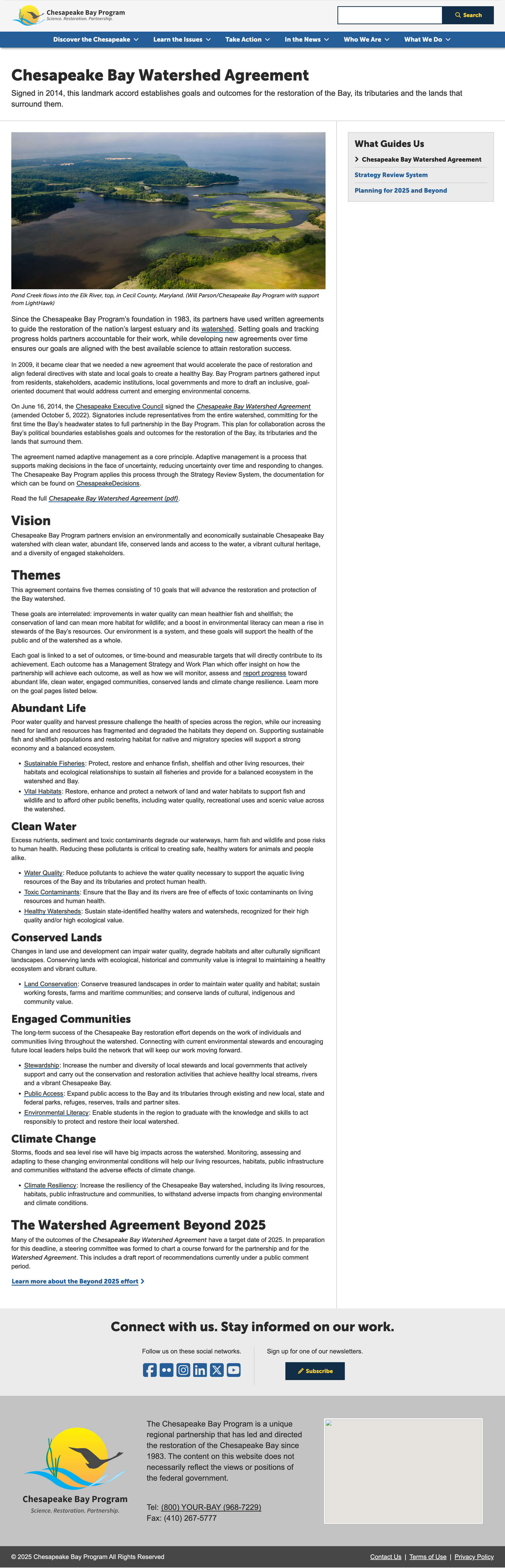 Original Chesapeake Watershed Agreement Page